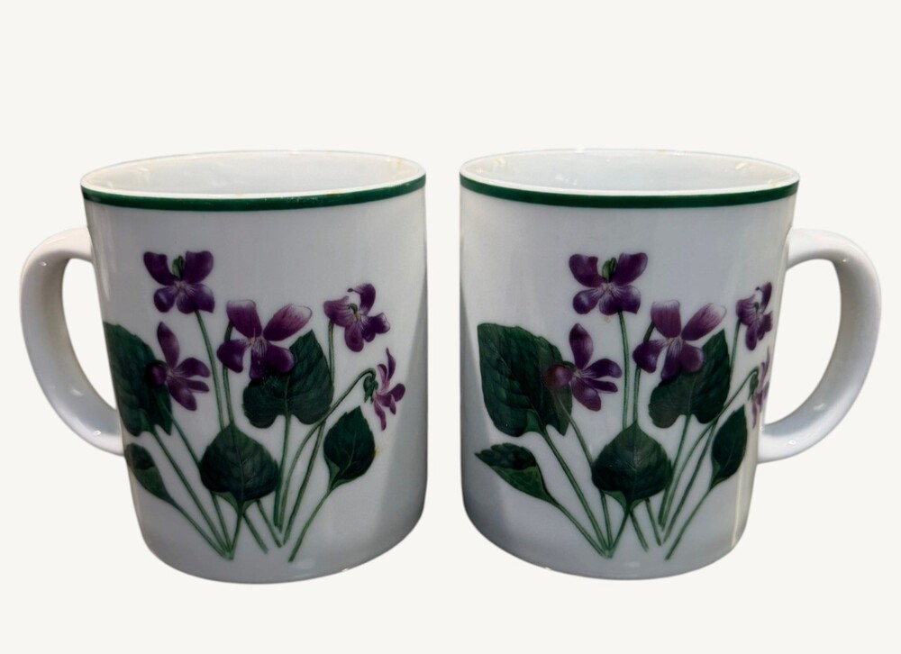 National Wildlife Federation American Wildflowers Violet Coffee Mugs Set of 2